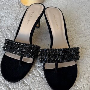 Pelle Moda Black Heeled Shoes with Ankle Straps